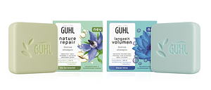 Hochwertig und nachhaltig positioniert der japanische Hersteller Kao seine Marke Guhl. Mit den festen Shampoos bietet er Verbrauchern eine recyclingfreundliche und biologisch zu 95 % abbaubare Haarpflege-Alternative an.