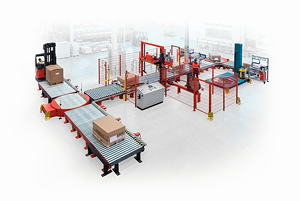 Ein vollautomatisches System für schwere Produkte: Seit rund einem Jahr setzt die Bremer HANSA-FLEX AG im Zentrallager Süd in Geisenfeld auf eine End-of-Line-Lösung der Mosca GmbH.