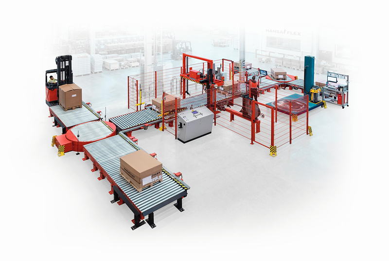 Ein vollautomatisches System für schwere Produkte: Seit rund einem Jahr setzt die Bremer HANSA-FLEX AG im Zentrallager Süd in Geisenfeld auf eine End-of-Line-Lösung der Mosca GmbH.