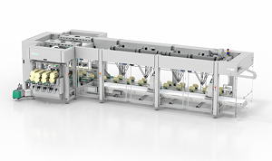 Das kamerabasierte Vision-System der Robotiklösung erkennt die Produkte auf dem Förderband. Die Delta Roboter greifen Produkte, die in ungeordneter Reihenfolge zugeführt werden können und platzieren sie in Schachteln oder andere Behältnisse.