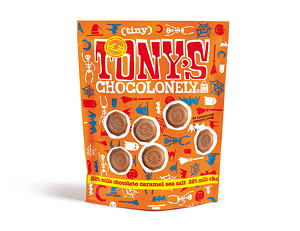 Die ersten von Tony‘s Chocolonely entwickelten Beutel kamen für die Halloween-Serie der „Tiny Tony's“ in den USA zum Einsatz und werden seither nur noch für diesen Markt verwendet