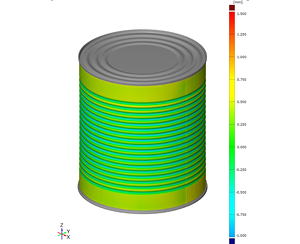 Detaillierte 3D-Vermessungen der dreiteiligen Lebensmitteldosen sind eine wichtige Grundlage zur Validierung von Simulationsergebnissen.