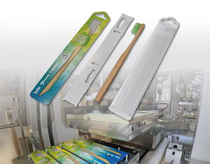 Das flexible Verpackungssystem HSU 35b von ILLIG eignet sich für Blisterverpackungen unter anderem aus Voll-Karton mit Inlay zur Produktfixierung.