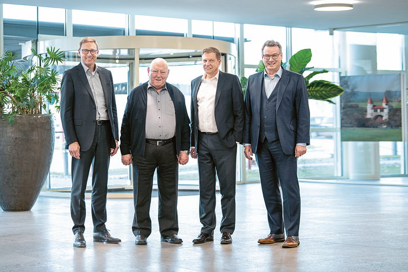Schubert’s corporate management: Marcel Kiessling, Managing Director Sales and Service, Gerhard Schubert, Founder and Managing Partner, Ralf Schubert, Managing Partner, Peter Gabriel, Commercial Managing Director (from left to right)