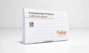 Faller Packaging bringt eine Packungsbeilage mit Register auf den Markt.Faller Packaging bringt eine Packungsbeilage mit Register auf den Markt.