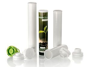 Die biobasierte Brausetablettenverpackung Sanner BioBase® ist in vier Röhrenlängen und mit fünf Verschlussvarianten erhältlich.