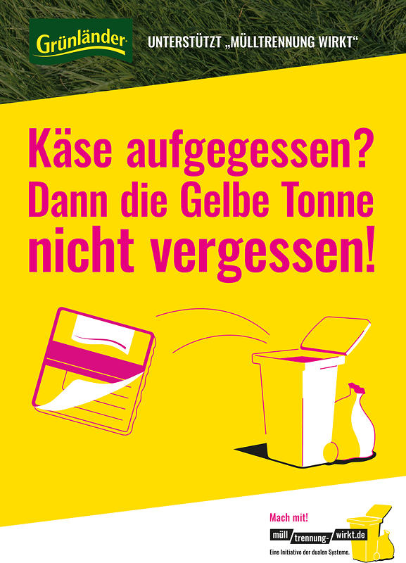 Gemeinsam mit der Initiative „Mülltrennung wirkt“ klärt Grünländer über richtige Abfalltrennung auf.