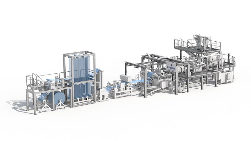 Reifenhäuser Mirex PET Sheet-Anlagen produzieren PET-Folie aus bis zu 100 Prozent PET-Flaschenmahlgut (PET-Flakes) für den direkten Lebensmittelkontakt (gemäß EFSA).