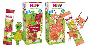 Seit Februar 2022 hat HiPP zwei Haferriegel-Sorten in recyclingfähiger Verpackung im Angebot. Die Riegelfolie ist zu 84 Prozent recycelbar, die Multipack-Faltschachtel aus FSC-zertifiziertem Karton zu 90 Prozent.