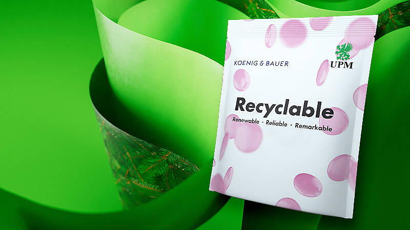 UPM barrier paper families printed on a RotaJET are presented at interpack 2023.