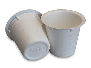 Laminierte Pulpe-Becher für Molkereiprodukte.